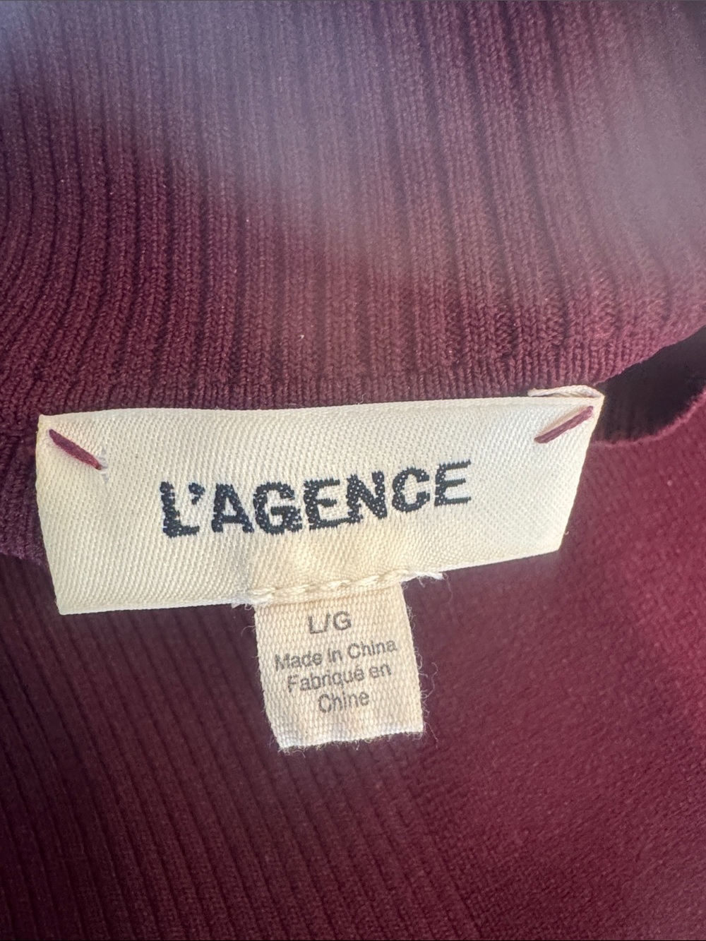 L'AGENCE Voletta knit Turtleneck Midi Dress with Gold Buttons | size Large - Picture 2 of 3